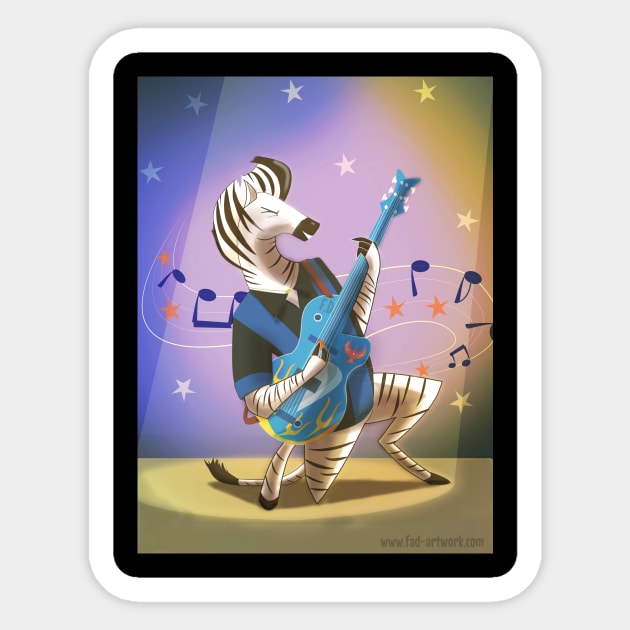 Rockabilly Zebra Sticker by Fad-Artwork